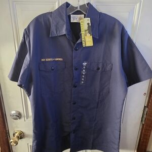 NWT Boy Scouts Of America S/S Navy Blue YXL Uniform Shirt